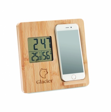 Logotrade promotional gift image of: Bamboo weather station 10W